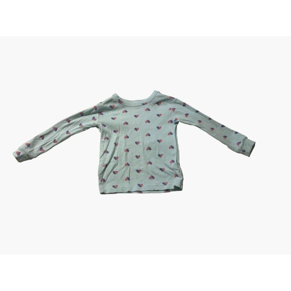 GAP Organic Cotton Pajamas Toddler Size 3 Blue with Hearts Excellent very gently